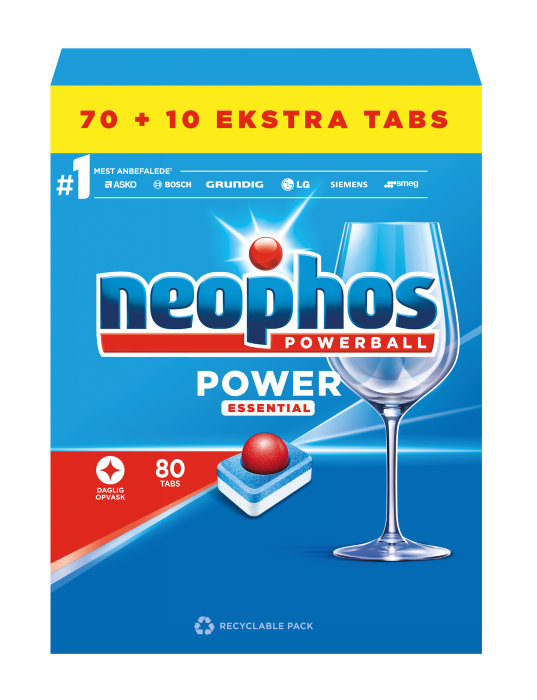 Oppvasktabletter Neophos Powerball 80 stk.